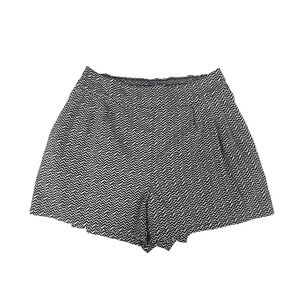 American Eagle Womens Shorts Polyester Pleated High Rise Black White Chevron M